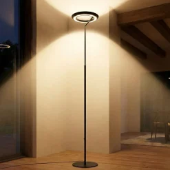 Lampade Da Terra-Selezionato da Mazzolaluce Piantana nera design moderna led 21w 2700k dimmerabile
