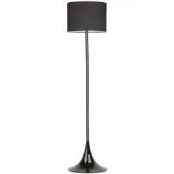 Lampade Da Terra-Selezionato da Mazzolaluce Piantana nera design moderna paralume in tessuto