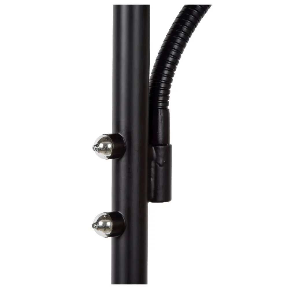 Lampade Da Terra-Selezionato da Mazzolaluce Piantana nera doppia luce da lettura orientabile led 20w 3000k