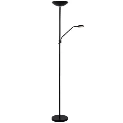 Lampade Da Terra-Selezionato da Mazzolaluce Piantana nera doppia luce da lettura orientabile led 20w 3000k