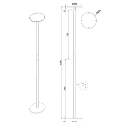 Lampade Da Terra-Fabas Luce Piantana nera led 35w 3000k 4000k 5000k 6000k dimmerabile fabas regina