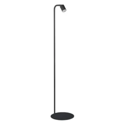Lampade Da Terra-Selezionato da Mazzolaluce Piantana nera luce da lettura orientabile con faretto