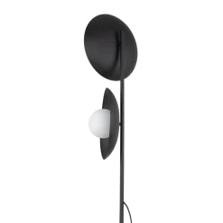 Lampade Da Terra-Selezionato da Mazzolaluce Piantana nera 2 luci design moderna sfere di vetro bianco