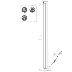 Lampade Da Terra-Selezionato da Mazzolaluce Piantana nera moderna girevole led dimmerabile 2300k-3000k-4000k