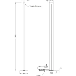 Lampade Da Terra-Selezionato da Mazzolaluce Piantana nera moderna girevole led dimmerabile 2300k-3000k-4000k