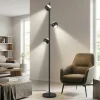 Lampade Da Terra-Selezionato da Mazzolaluce Piantana nera sfere orientabili led biemissione da 2700k a 6500k