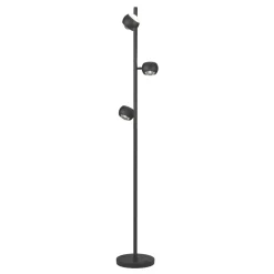 Lampade Da Terra-Selezionato da Mazzolaluce Piantana nera sfere orientabili led biemissione da 2700k a 6500k