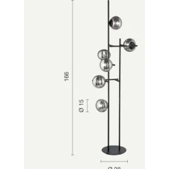 Lampade Da Terra-Ondaluce Piantana pt jewel oro