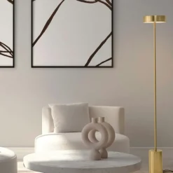Lampade Da Terra-Selezionato da Mazzolaluce Piantana oro design minimale moderna led 17w 3000k