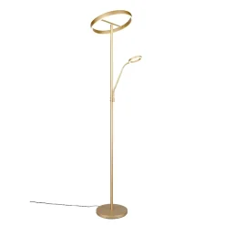 Lampade Da Terra-Selezionato da Mazzolaluce Piantana oro doppia luce led moderna per salone