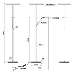 Lampade Da Terra-Selezionato da Mazzolaluce Piantana oro doppia luce led moderna per salone