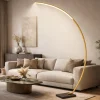 Lampade Da Terra-Selezionato da Mazzolaluce Piantana oro lampada arco base marmo nero led 15w 2700k dimmerabile