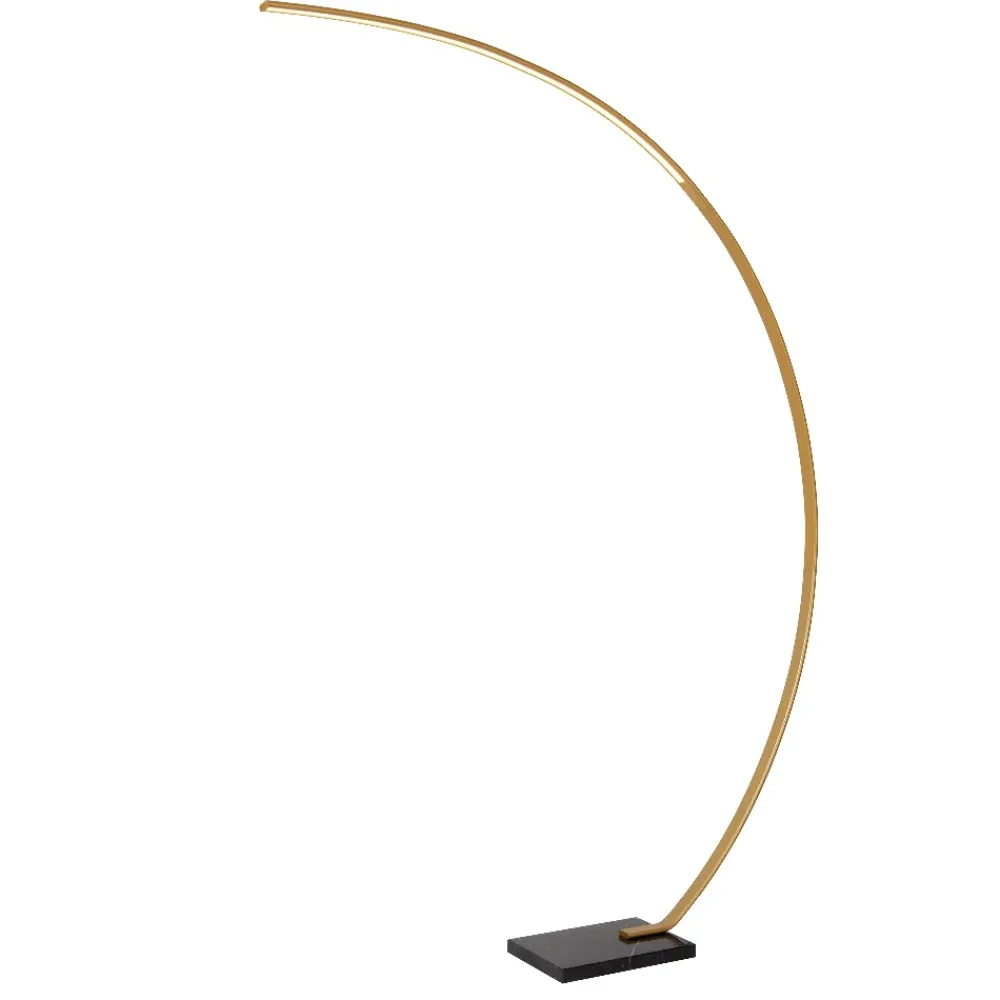 Lampade Da Terra-Selezionato da Mazzolaluce Piantana oro lampada arco base marmo nero led 15w 2700k dimmerabile