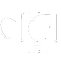 Lampade Da Terra-Selezionato da Mazzolaluce Piantana oro lampada arco base marmo nero led 15w 2700k dimmerabile