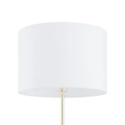 Lampade Da Terra-Selezionato da Mazzolaluce Piantana oro lucido paralume tessuto nero per soggiorno contemporaneo