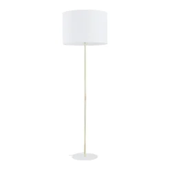 Lampade Da Terra-Selezionato da Mazzolaluce Piantana oro lucido paralume tessuto nero per soggiorno contemporaneo