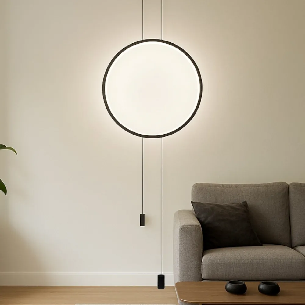 Lampade Da Terra-Selezionato da Mazzolaluce Piantana pendente dal soffitto nera cerchio led design moderna fp