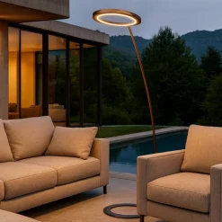 Lampade Da Esterno Giardino-Linea Light Piantana per esterno lira marrone led ip65