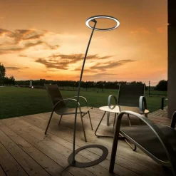 Lampade Da Esterno Giardino-Linea Light Piantana per esterno lira marrone led ip65