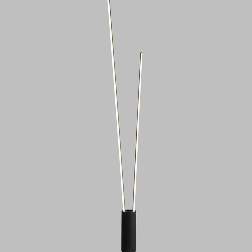 Lampade Da Terra-Selezionato da Mazzolaluce Piantana per salotto moderna nera due luci le dimmerabile 3000k