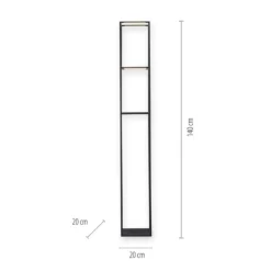 Lampade Da Terra-Selezionato da Mazzolaluce Piantana porta oggetti nera lampada led3000k dimmerabile