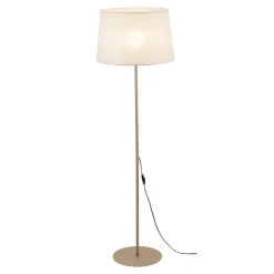 Lampade Da Terra-Selezionato da Mazzolaluce Piantana stelo sabbia paralume in tessuto beige