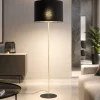 Lampade Da Terra-Selezionato da Mazzolaluce Piantana stile contemporaneo oro lucido paralume nero