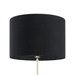 Lampade Da Terra-Selezionato da Mazzolaluce Piantana stile contemporaneo oro lucido paralume nero