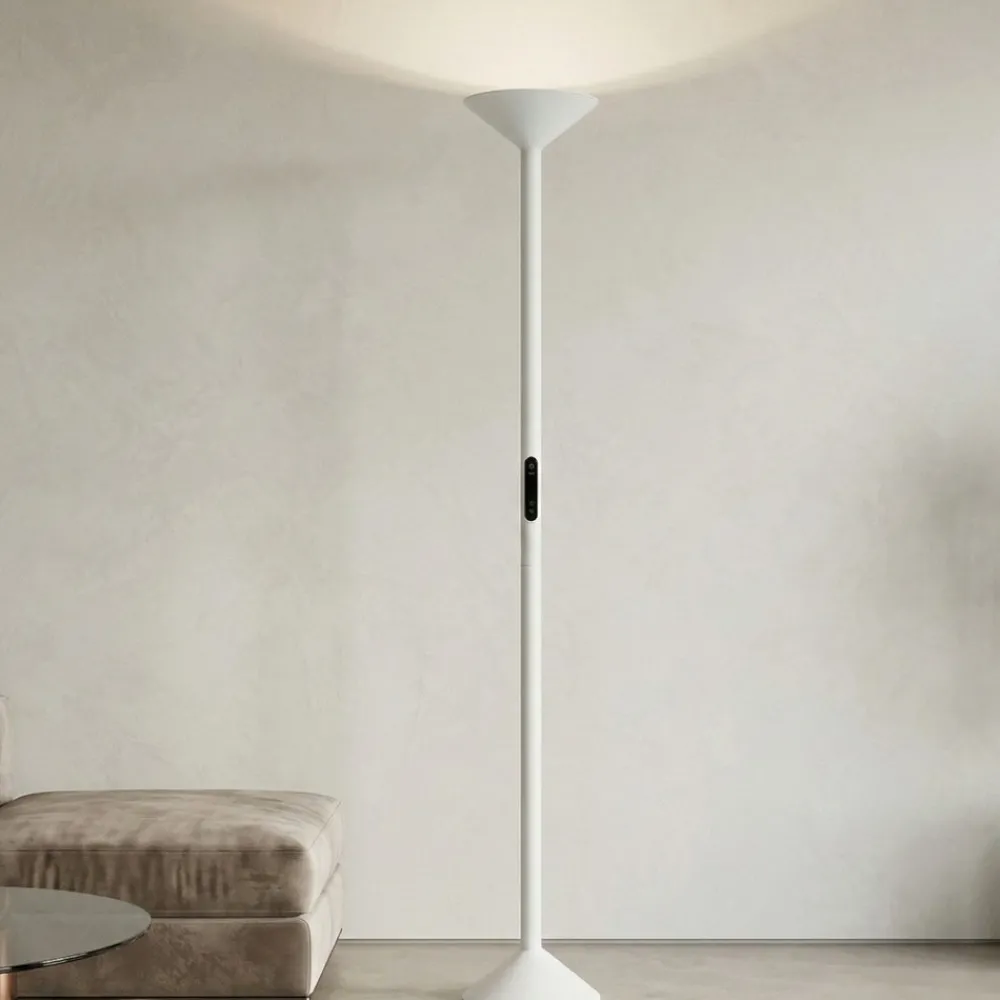 Lampade Da Terra-Fabas Luce Piantana tratto bianca led 50w 2700k 3200k 4000k moderna
