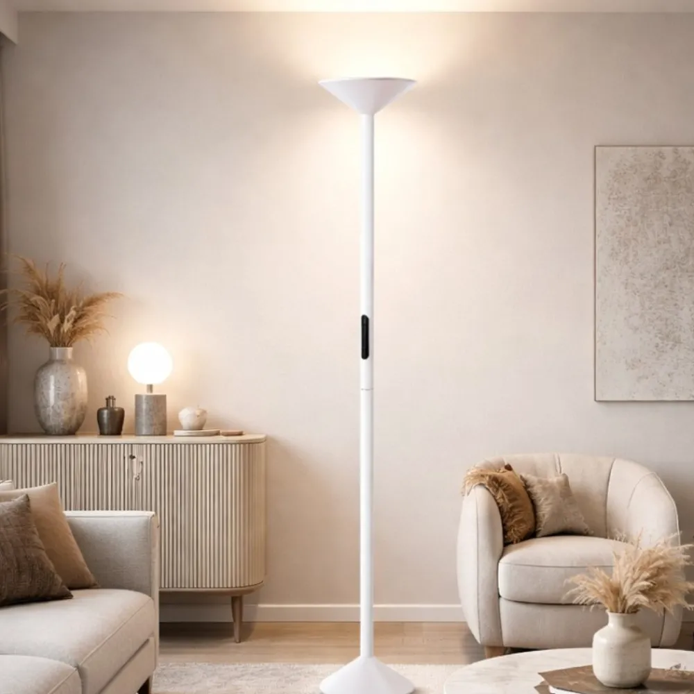 Lampade Da Terra-Fabas Luce Piantana tratto bianca led 50w 2700k 3200k 4000k moderna