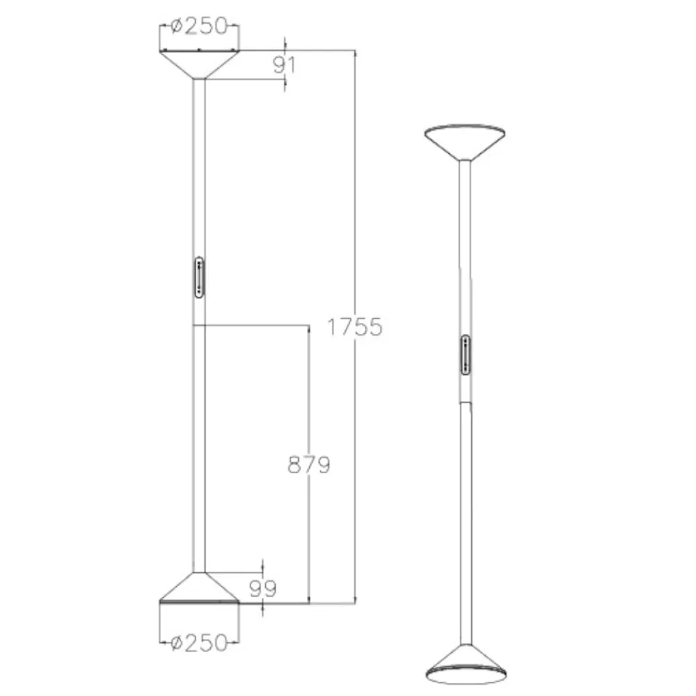 Lampade Da Terra-Fabas Luce Piantana tratto bianca led 50w 2700k 3200k 4000k moderna