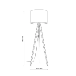 Lampade Da Terra-Selezionato da Mazzolaluce Piantana tre piedi di legno noce scandinavo paralume lino