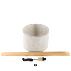 Lampade Da Terra-Selezionato da Mazzolaluce Piantana tre piedi in legno pino scandinavo con paralume lino