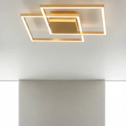 Plafoniere Moderne-Selezionato da Mazzolaluce Piccola plafoniera camera da letto in metallo foglia oro led 3000k