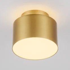 Plafoniere Moderne-Selezionato da Mazzolaluce Piccola plafoniera 11cm oro rotonda da soffitto led 16w 3000k