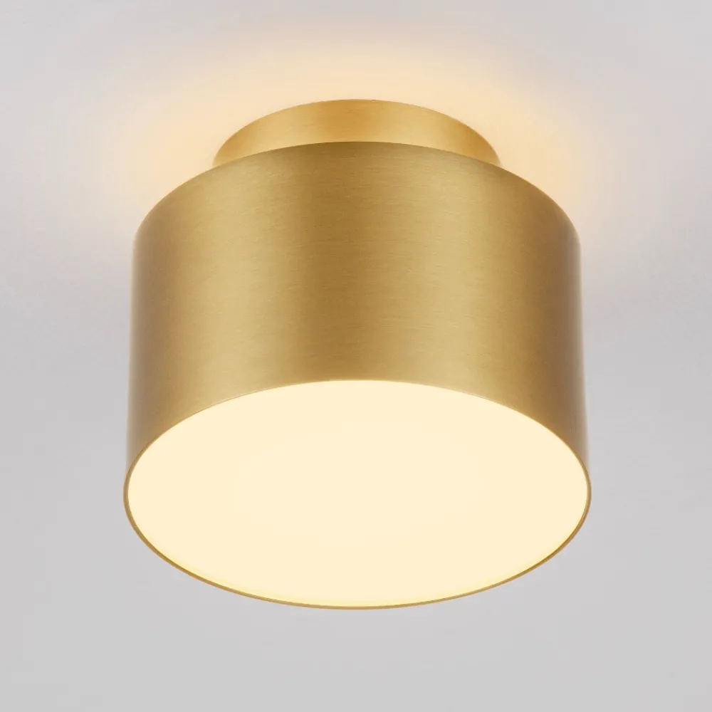 Plafoniere Moderne-Selezionato da Mazzolaluce Piccola plafoniera 11cm oro rotonda da soffitto led 16w 3000k