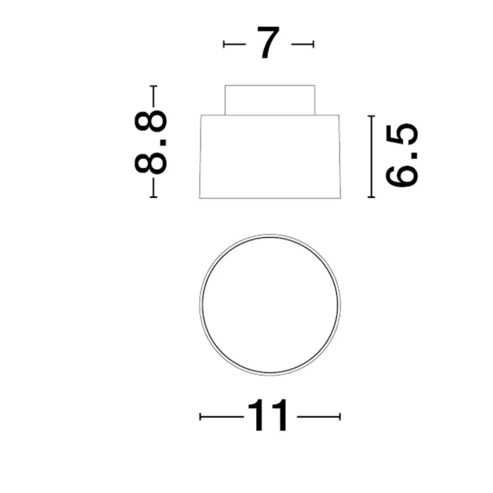 Plafoniere Moderne-Selezionato da Mazzolaluce Piccola plafoniera 11cm oro rotonda da soffitto led 16w 3000k