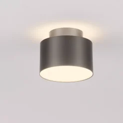 Plafoniere Moderne-Selezionato da Mazzolaluce Piccola plafoniera 11cm tonda nickel nero led 16w 3000k