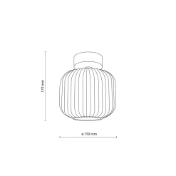 Plafoniere Moderne-Selezionato da Mazzolaluce Piccola plafoniera da soffitto sfera di vetro rigato cognac trasparente