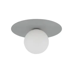 Plafoniere Moderne-Selezionato da Mazzolaluce Piccola plafoniera moderna con sfera vetro bianco