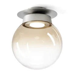 Plafoniere Moderne-Miloox Piccola plafoniera moderna da cucina jotto grigio sfera vetro trasparente