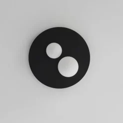 Plafoniere Moderne-Selezionato da Mazzolaluce Piccola plafoniera moderna nera 40 cm bocce vetro opaco led 3000k dimmerabile