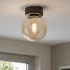 Plafoniere Moderne-Selezionato da Mazzolaluce Piccola plafoniera sfera di vetro ambra