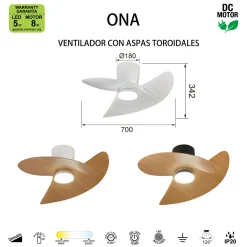 Ventilatori Da Soffitto-Selezionato da Mazzolaluce Piccolo ventilatore da soffitto led cct bianco e pale legno max 13mq