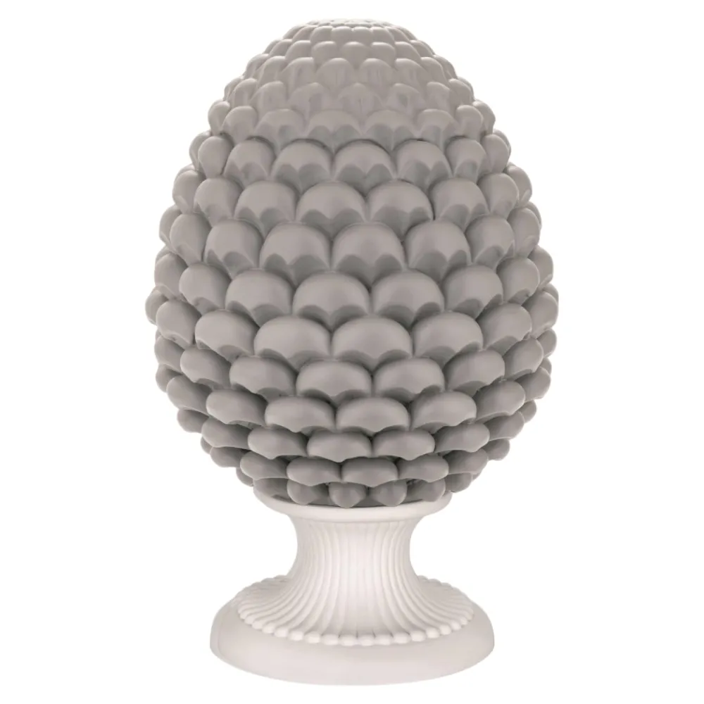 Soprammobili Moderni-Bongelli Preziosi Pigna ceramica grigia h35 soprammobile