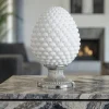 Soprammobili Moderni-Bongelli Preziosi Pigna h17 ceramica bianca base colore argento