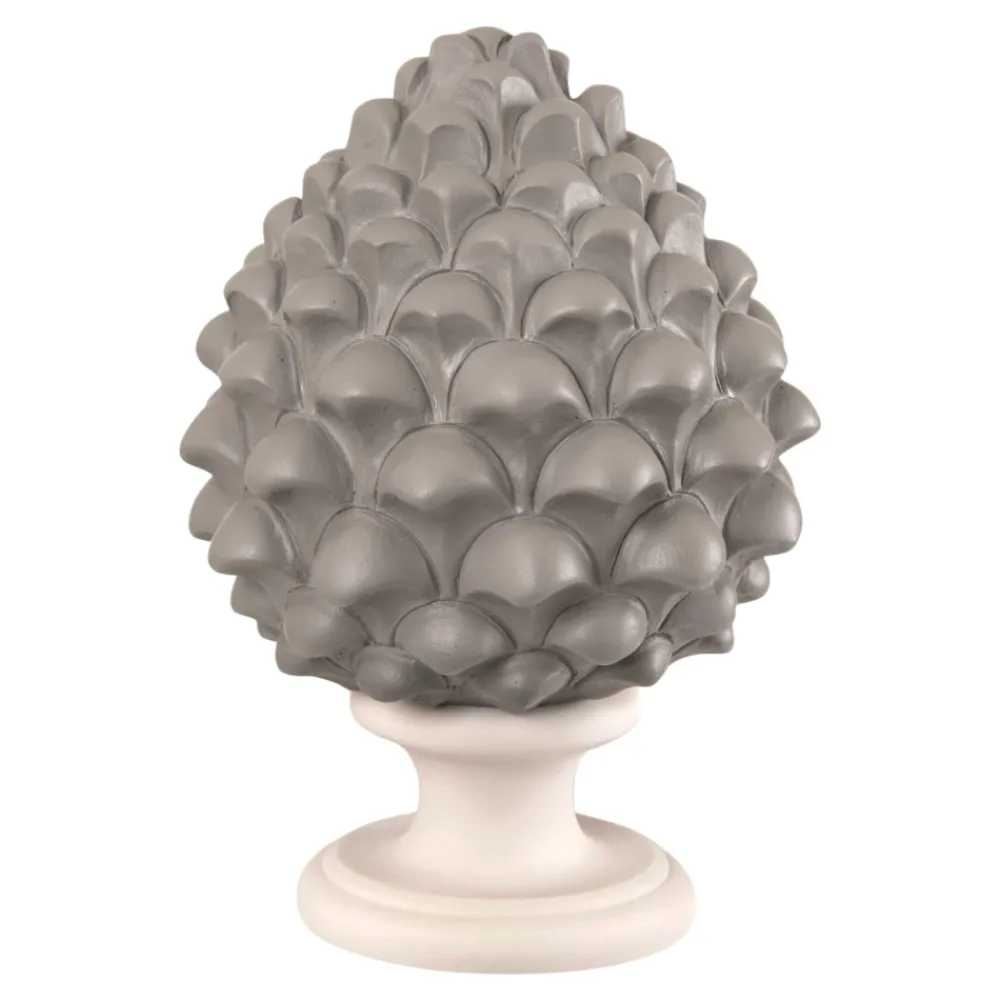 Soprammobili Moderni-Selezionato da Mazzolaluce Pigna siciliana ceramica grigio h12