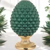 Soprammobili Moderni-Bongelli Preziosi Pigna verde oro da tavolo h35 grande ceramica