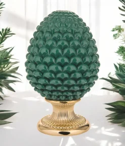 Soprammobili Moderni-Bongelli Preziosi Pigna verde oro da tavolo h35 grande ceramica