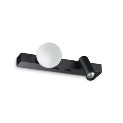 Applique Camera Da Letto-Ideal Lux Ping pong ap applique per camera da letto nera doppia luce